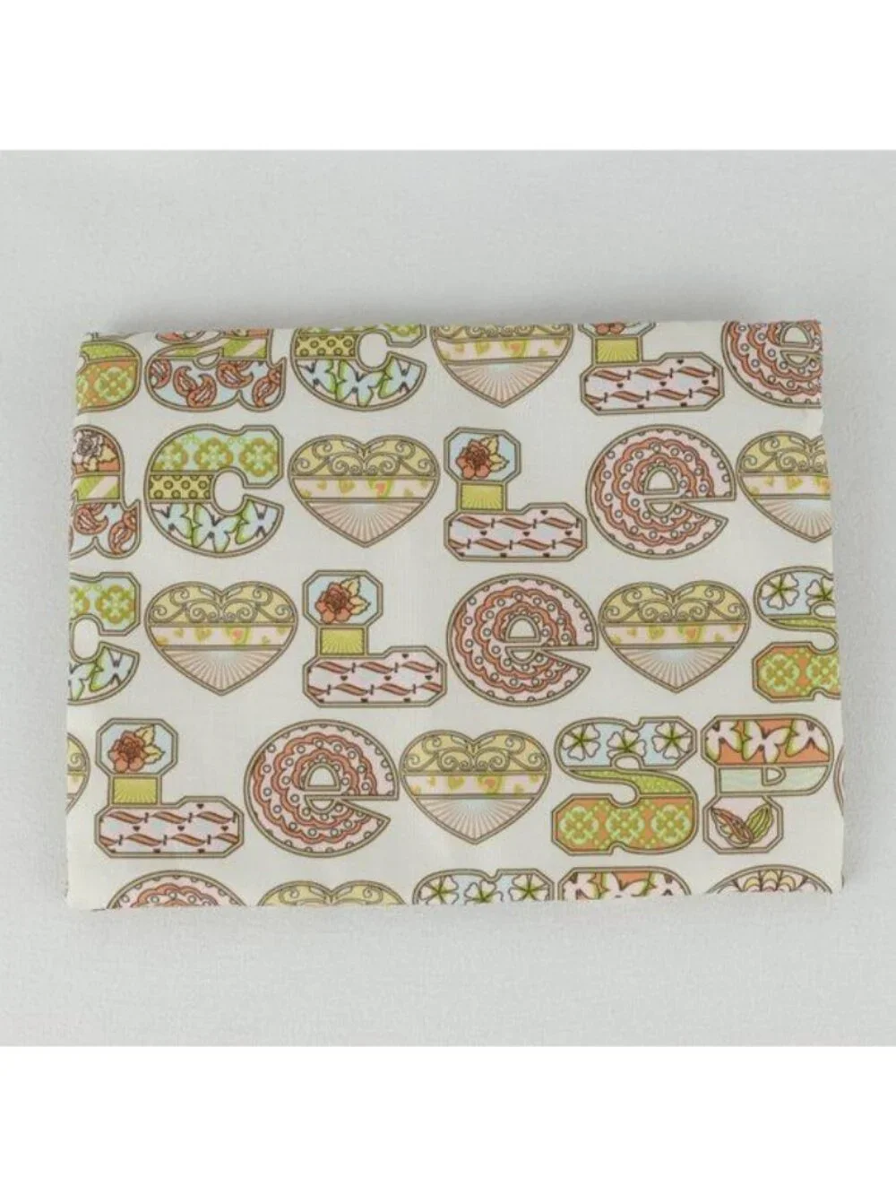 Lesportsac Women's Cream & Pink Fabric Zipper Closure Cosmetic Bag